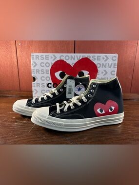 Converse x CDG PLAY Chuck 70 High Black 150204C Men’s Size US 12 / Women’s Sz 14